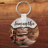 Gepersonaliseerd Sleutelhanger Cowboy Boots Barn W (Voorkant)