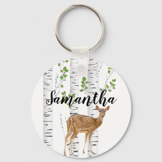 Gepersonaliseerd Sleutelhanger Deer Doe Buck Woodl (Voorkant)