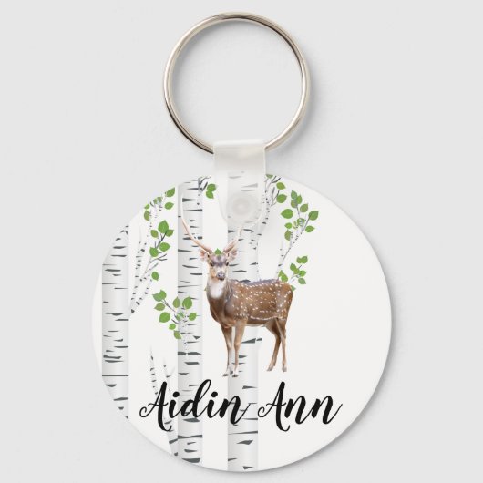 Gepersonaliseerd Sleutelhanger Deer Doe Buck Woodl (Voorkant)