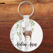 Gepersonaliseerd Sleutelhanger Deer Doe Buck Woodl (Voorkant)