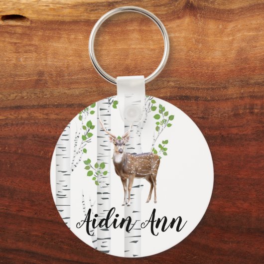 Gepersonaliseerd Sleutelhanger Deer Doe Buck Woodl (Voorkant)
