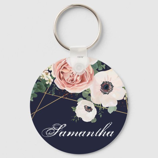 Gepersonaliseerd Sleutelhanger Geometric Garden Ro (Voorkant)