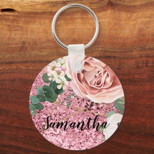 Gepersonaliseerd Sleutelhanger Geometric Garden Ro (Voorkant)