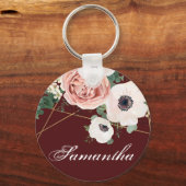 Gepersonaliseerd Sleutelhanger Geometrische Tuin R (Voorkant)