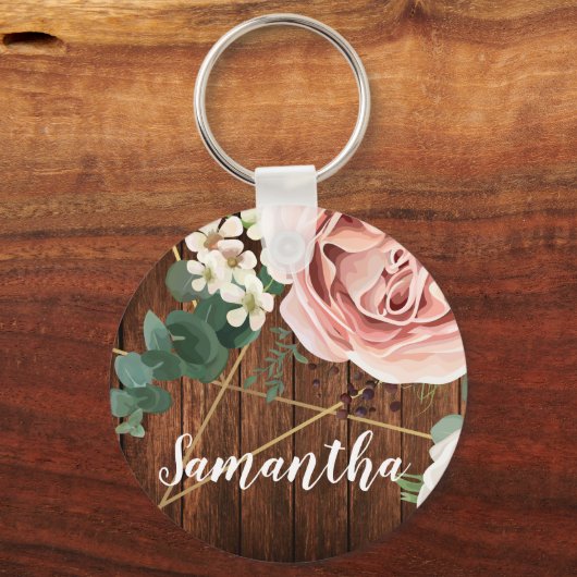 Gepersonaliseerd Sleutelhanger Geometrische Tuin R (Voorkant)