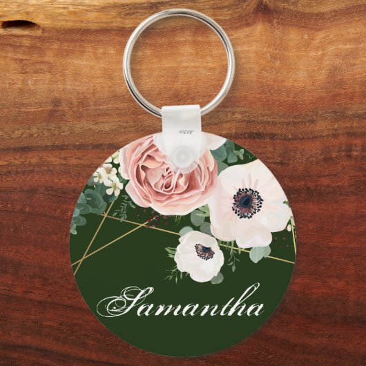 Gepersonaliseerd Sleutelhanger Geometrische Tuin R (Voorkant)