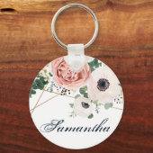 Gepersonaliseerd Sleutelhanger Geometrische Tuin R (Voorkant)