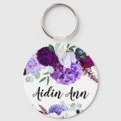 Gepersonaliseerd Sleutelhanger Lavender Hibiscus o (Voorkant)