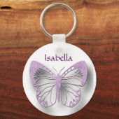 Gepersonaliseerd Sleutelhanger van witte en Paarse (Voorkant)