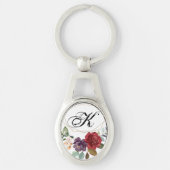 Gepersonaliseerd Sleutelhanger White Roses Gold Ge (Voorkant)