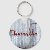 Gepersonaliseerd Sleutelhanger Wit Wassen Hout Sch (Voorkant)