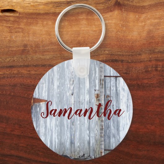 Gepersonaliseerd Sleutelhanger Wit Wassen Hout Sch (Voorkant)