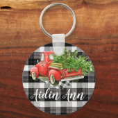 Gepersonaliseerd Sleutelhanger XMAS Truck Buffel P (Voorkant)
