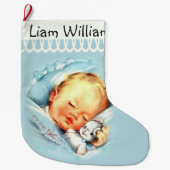 Gepersonaliseerd slipend Baby dubbelzijdig Grote Kerstsok (Voorkant)