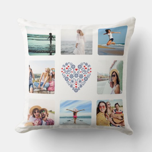 Gepersonaliseerd Slowaaks Folk Pattern Sierkussen (Voorkant)