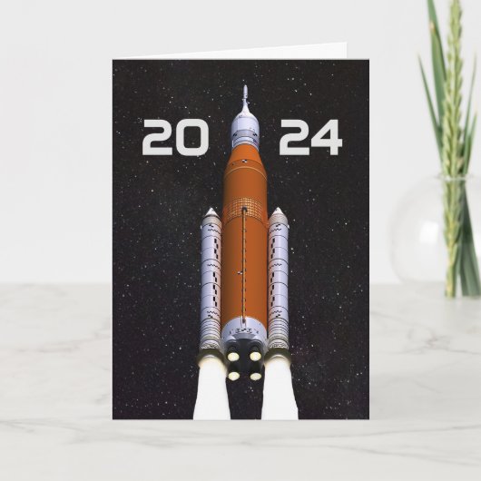 Gepersonaliseerd SLS Space Rocket Graduparty Kaart (Voorkant)