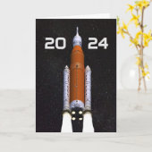 Gepersonaliseerd SLS Space Rocket Graduparty Kaart (Gele Bloem)