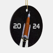 Gepersonaliseerd SLS Space Rocket Graduparty Keramisch Ornament (Rechts)