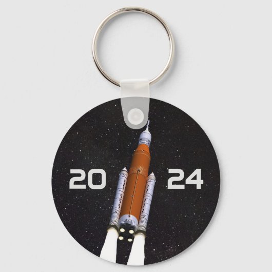 Gepersonaliseerd SLS Space Rocket Graduparty Sleutelhanger (Voorkant)