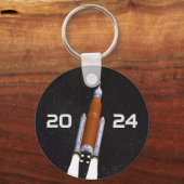 Gepersonaliseerd SLS Space Rocket Graduparty Sleutelhanger (Achterkant)