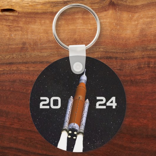 Gepersonaliseerd SLS Space Rocket Graduparty Sleutelhanger (Voorkant)