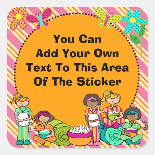 Gepersonaliseerd Slumber Party Stickers (Voorkant)