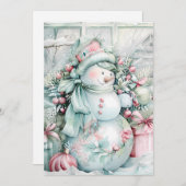 Gepersonaliseerd  Sneeuwman Kerst Kaart (Voorkant / Achterkant)