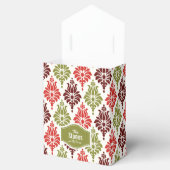 Gepersonaliseerd sneeuwvlokpatroon voor rode kerst bedankdoosjes (Geopend)