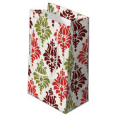 Gepersonaliseerd sneeuwvlokpatroon voor rode kerst klein cadeauzakje (Achterkant Gekanteld)