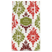 Gepersonaliseerd sneeuwvlokpatroon voor rode kerst klein cadeauzakje (Voorkant)