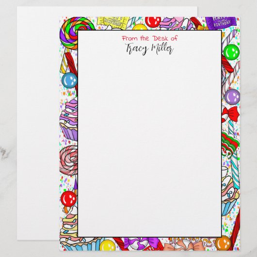 Gepersonaliseerd Snoep en koekjes Briefhoofd (Voorkant / Achterkant)