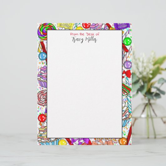 Gepersonaliseerd Snoep en koekjes Briefhoofd (Staand voorkant)