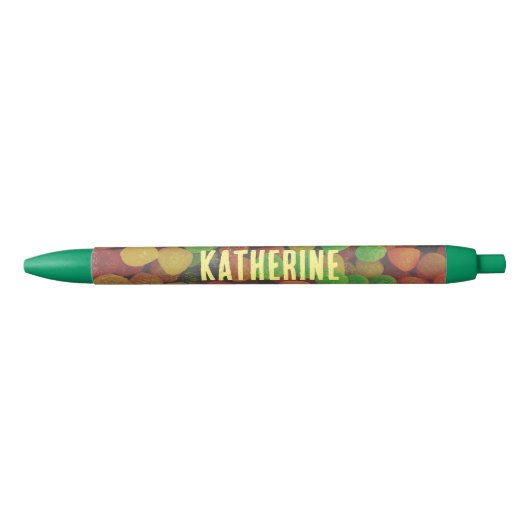 Gepersonaliseerd Snoep Gumdrops Quirky Zwarte Inkt Pen (Voorkant)