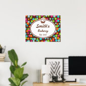 Gepersonaliseerd Snoep Sprinkles Bakery Sign Art A Poster (Thuiskantoor)