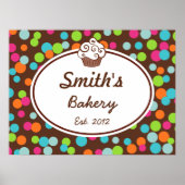 Gepersonaliseerd Snoep Sprinkles Bakery Sign Art A Poster (Voorkant)