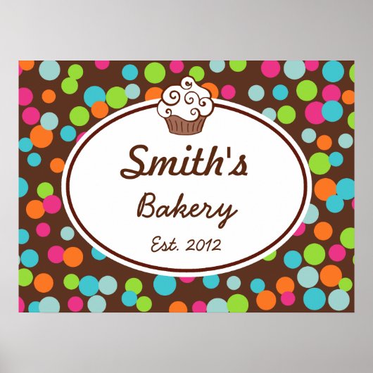Gepersonaliseerd Snoep Sprinkles Bakery Sign Art A Poster (Voorkant)