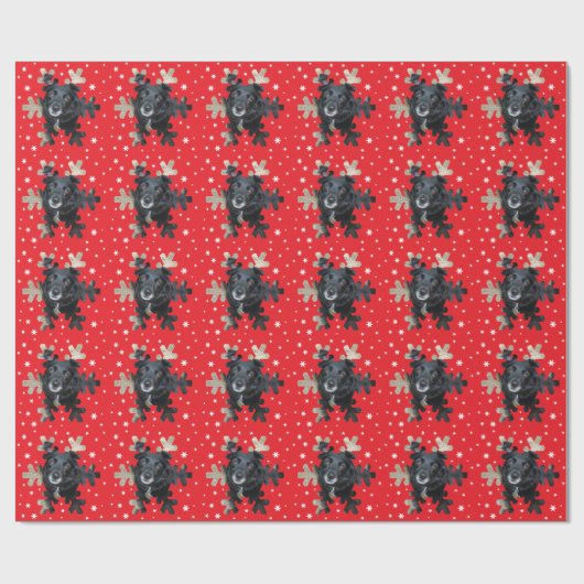 Gepersonaliseerd Snowflake Photo Template Red Cadeaupapier (Vlak)