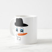 Gepersonaliseerd Snowman Black Pet met aangepaste  Koffiemok (Voorkant links)