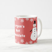 Gepersonaliseerd Snowman Hot Chocolade Koffiemok (Voorkant rechts)