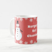 Gepersonaliseerd Snowman Hot Chocolade Koffiemok (Voorkant links)