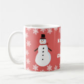 Gepersonaliseerd Snowman Hot Chocolade Koffiemok (Links)