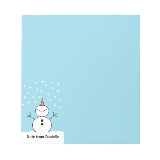 Gepersonaliseerd Snowman Notitieblok (Voorkant)