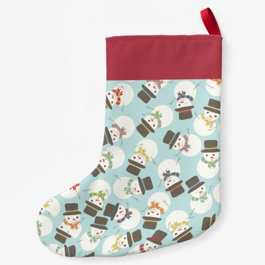 Gepersonaliseerd | Snowman Party Kleine Kerstsok (Achterkant)