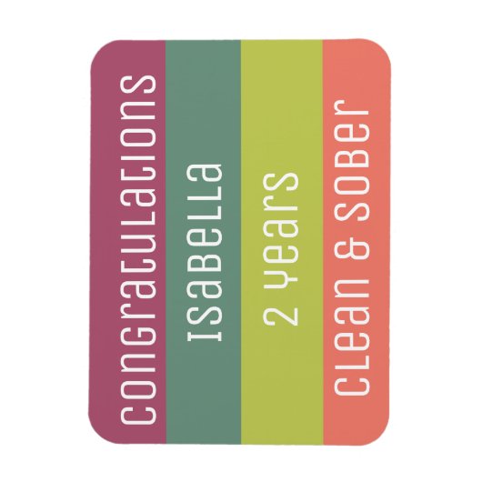 Gepersonaliseerd Sobriety Jubileum 12 stap verjaar Magneet (Verticaal)