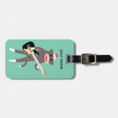 Gepersonaliseerd Sock Monkey Rocks met Electric Gu Bagagelabel (Voorkant horizontaal)