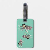 Gepersonaliseerd Sock Monkey Rocks met Electric Gu Bagagelabel (Achterkant verticaal)