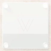 Gepersonaliseerd Soft Evergreen, Off White, Tan &  Glazen Onderzetter (Achterkant)