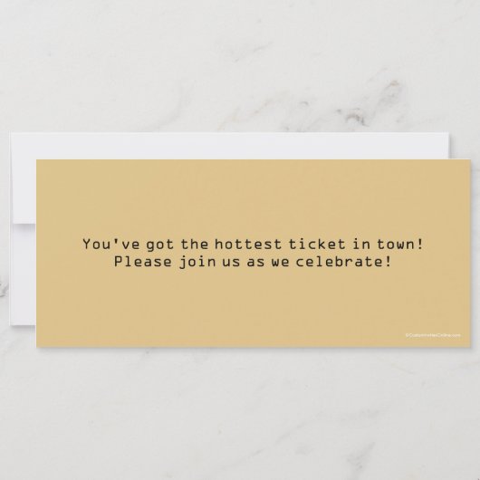 Gepersonaliseerd Soft Gold Custom Birthday Ticket Kaart (Achterkant)