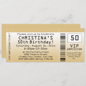 Gepersonaliseerd Soft Gold Custom Birthday Ticket Kaart (Voorkant / Achterkant)