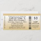 Gepersonaliseerd Soft Gold Custom Birthday Ticket Kaart (Voorkant)